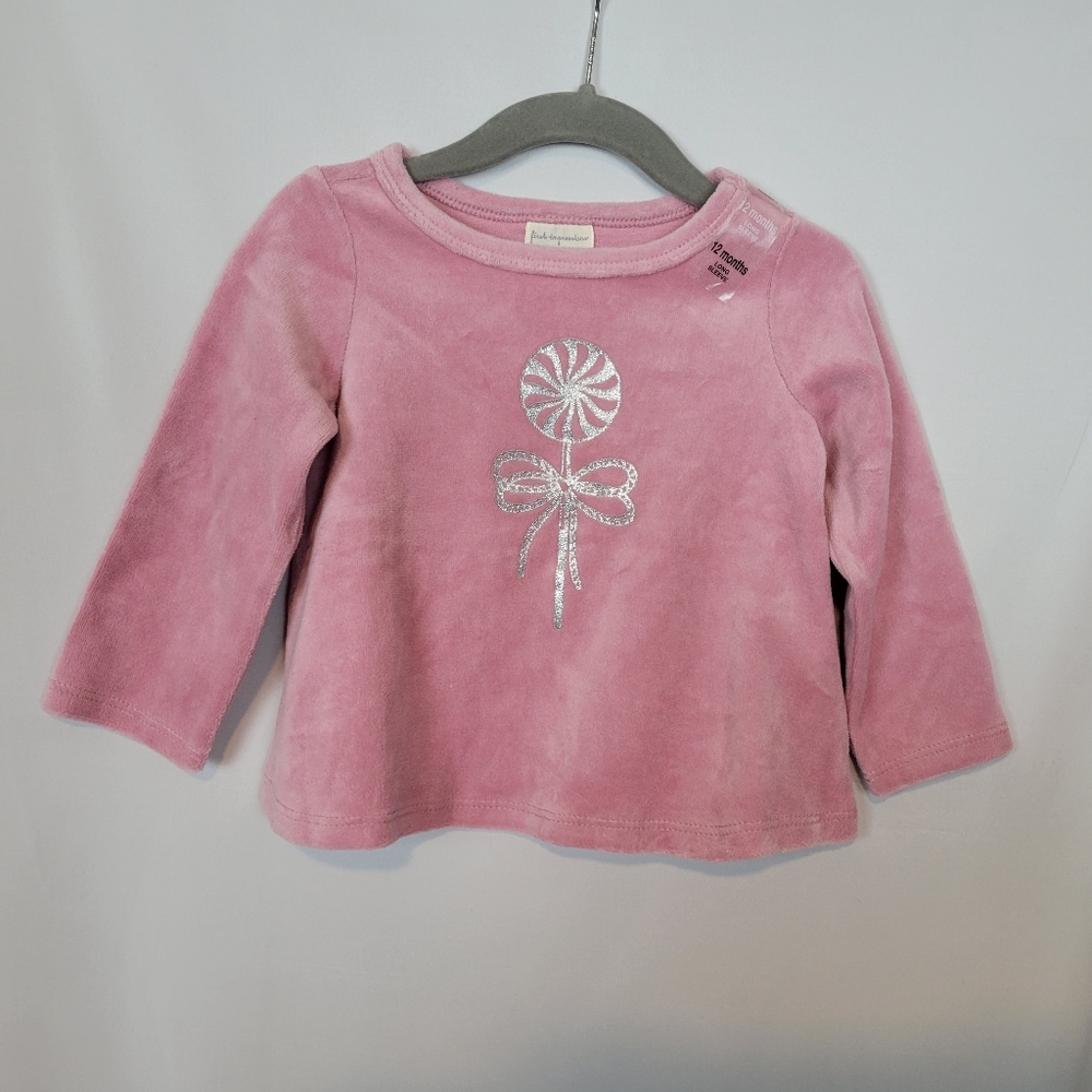NEW - First Impressions Girl's Pink Top w/Silver Lollipop (various sizes)